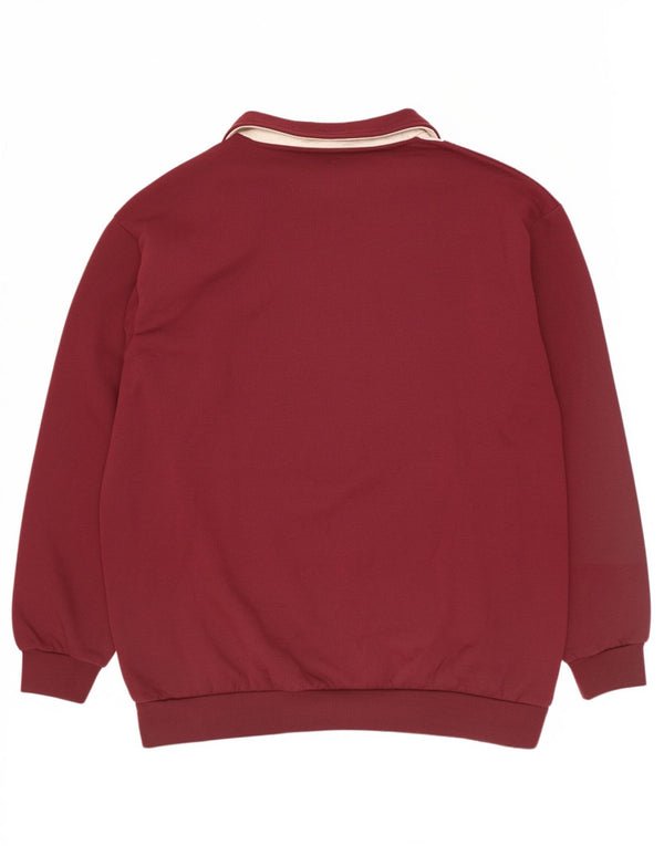 C&A Hombre Rodeo Graphic Sudadera Jumper 2XL Borgoña Colorblock Retro