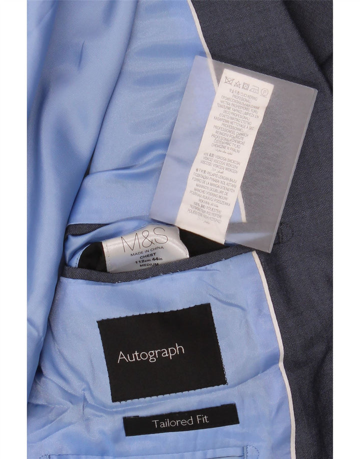 Marks & Spencer Chaqueta tipo blazer entallada para hombre UK 38 Medium Azul marino