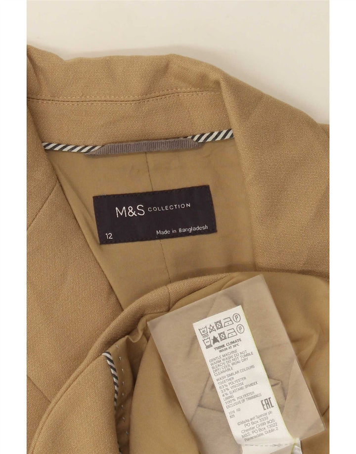 Marks & Spencer Chaqueta tipo blazer de 2 botones para mujer UK 42 Poliéster beige medio