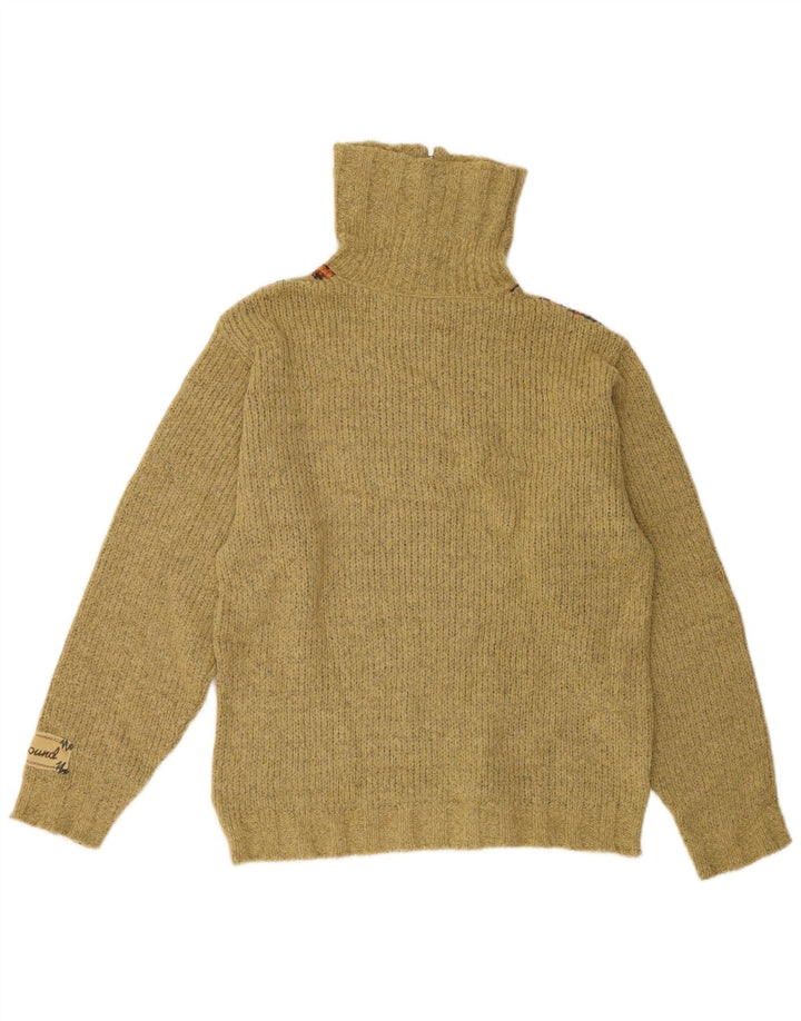 Foxhound Suéter tipo jersey con cuello y cremallera para hombre Lana a rayas color caqui medio