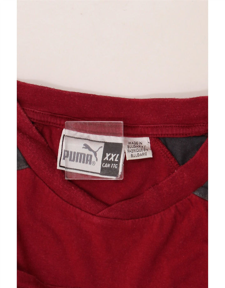 PUMA Camiseta gráfica para hombre Top 2XL Rojo Colorblock