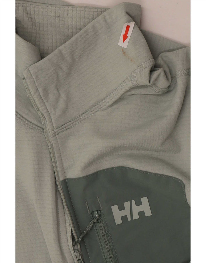 Helly Hansen Hombre Zip Neck Jersey Chándal Top Verde Medio Colorblock