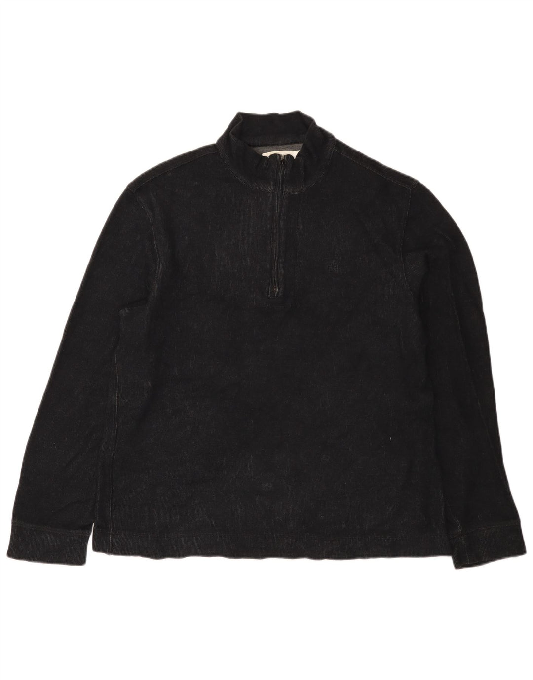 Calvin Klein Suéter tipo jersey con cuello y cremallera para hombre Algodón negro mediano