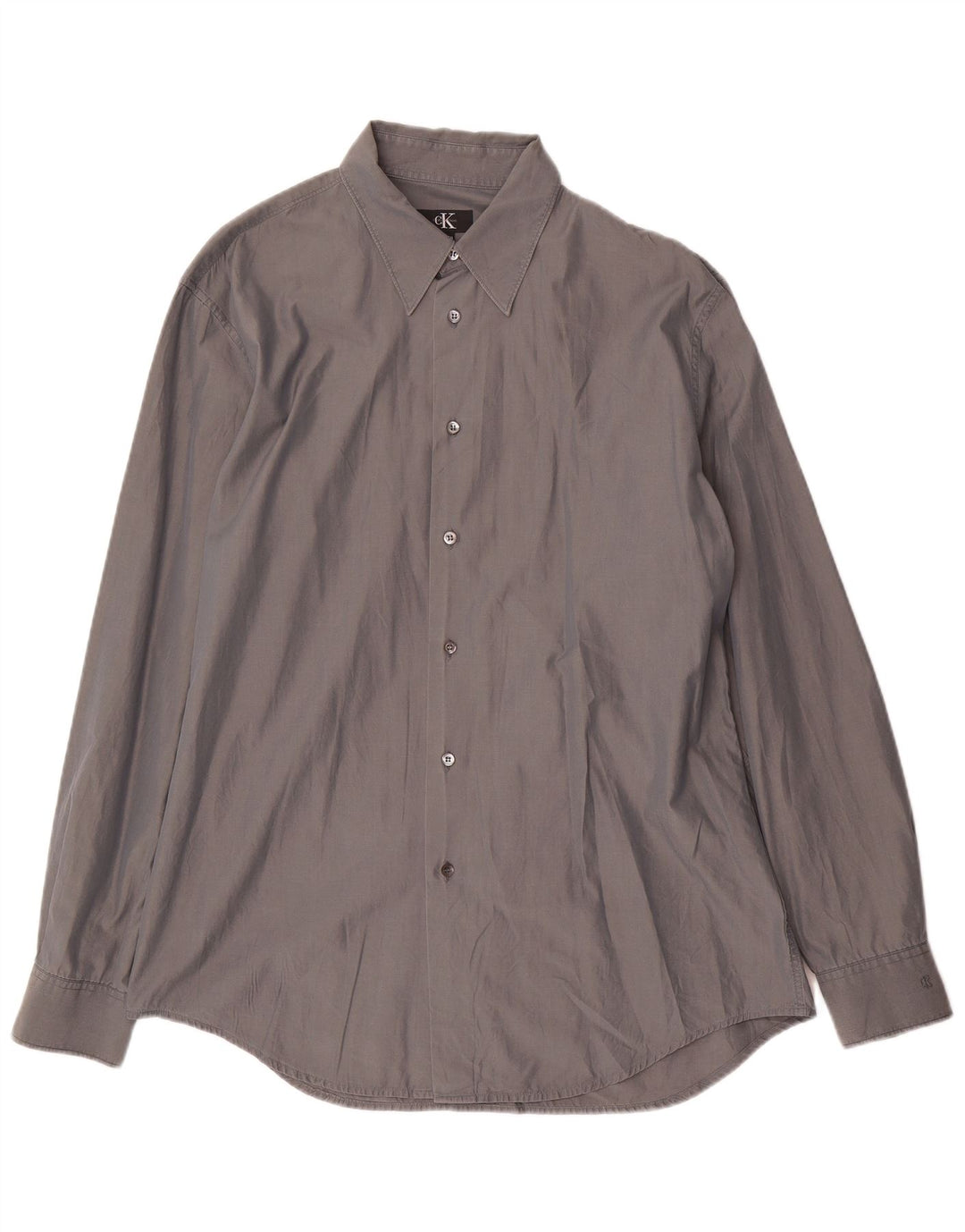 Camisa Calvin Klein para hombre talla 43 algodón gris grande