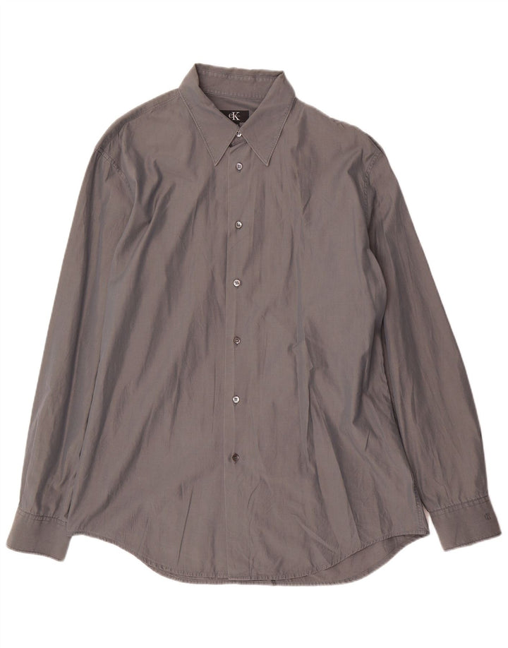 Camisa Calvin Klein para hombre talla 43 algodón gris grande