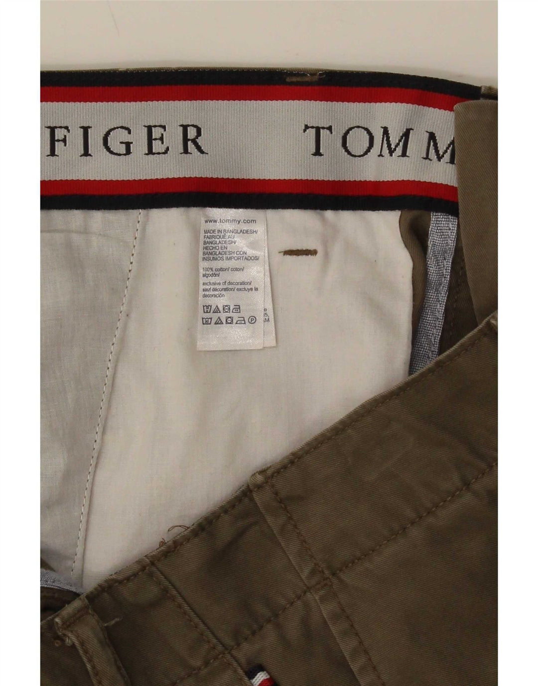 Tommy Hilfiger Pantalones cortos tipo cargo para hombre W36 Large Khaki Cotton