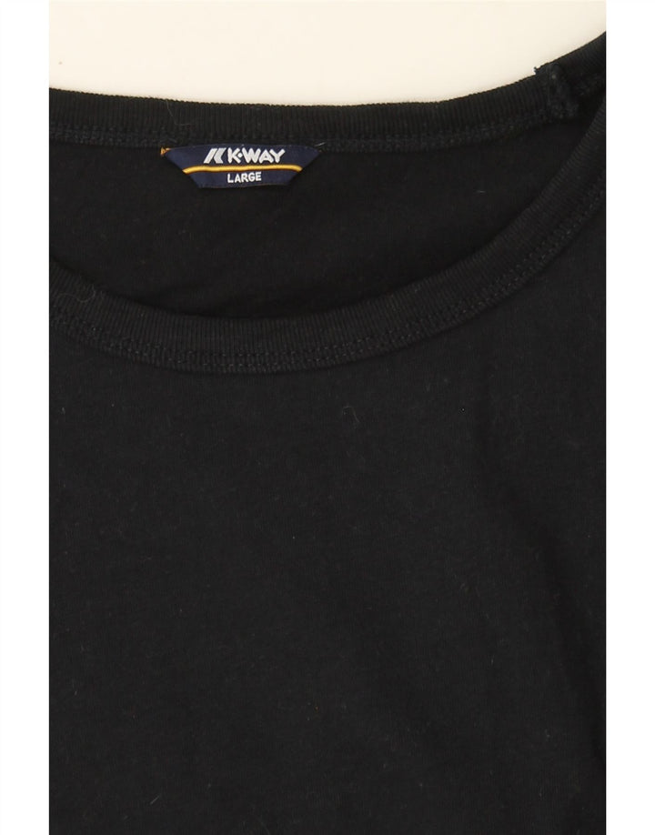 K-WAY Mens Top Long Sleeve Large Black Vintage K-Way and Second-Hand K-Way from Messina Hembry 