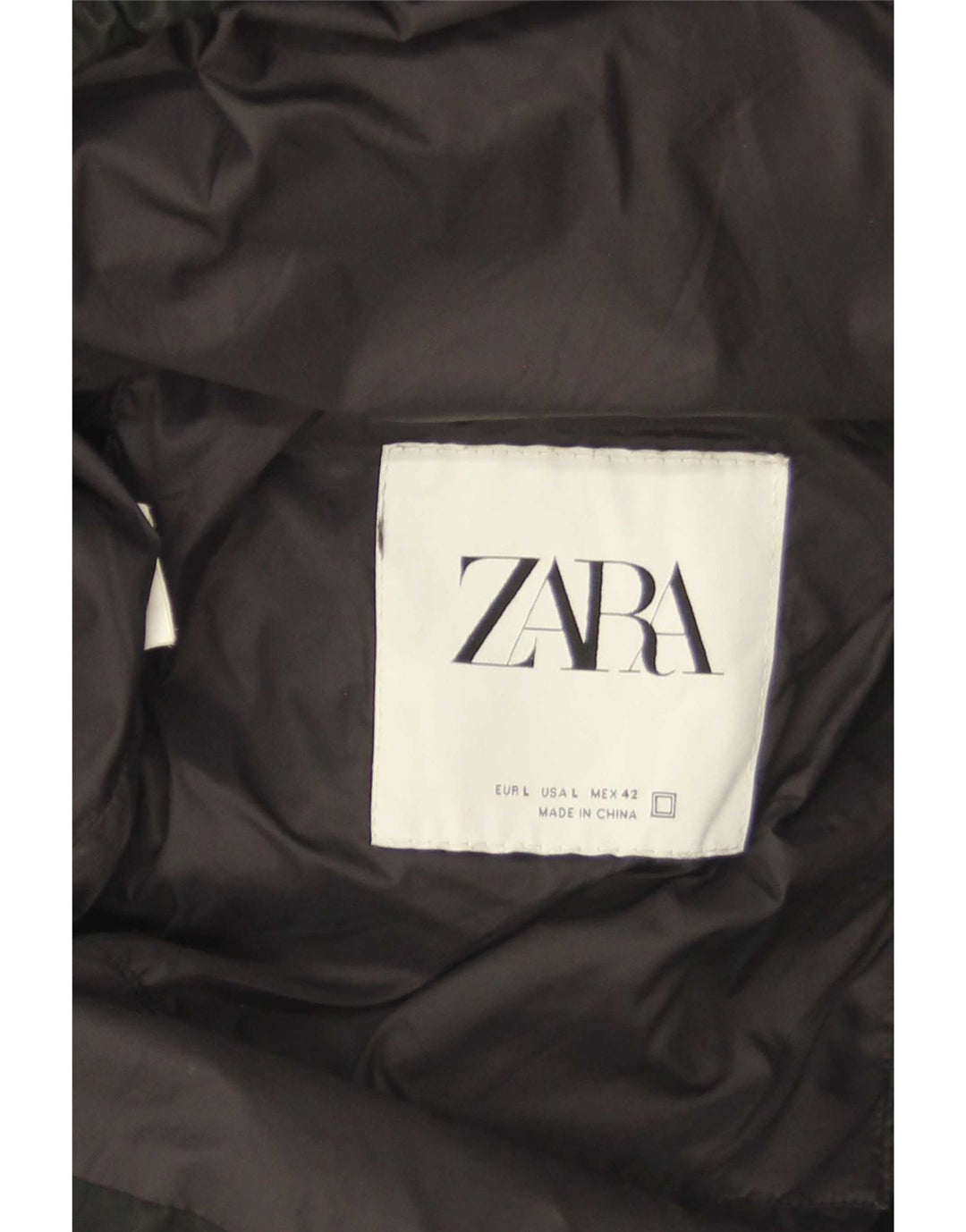 Zara Mens Chaqueta Acolchada Reino Unido 40 Grande Negro