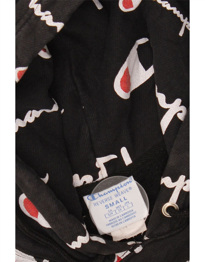 CHAMPION Jersey con capucha y gráfico de tejido inverso para hombre Pequeño Algodón negro