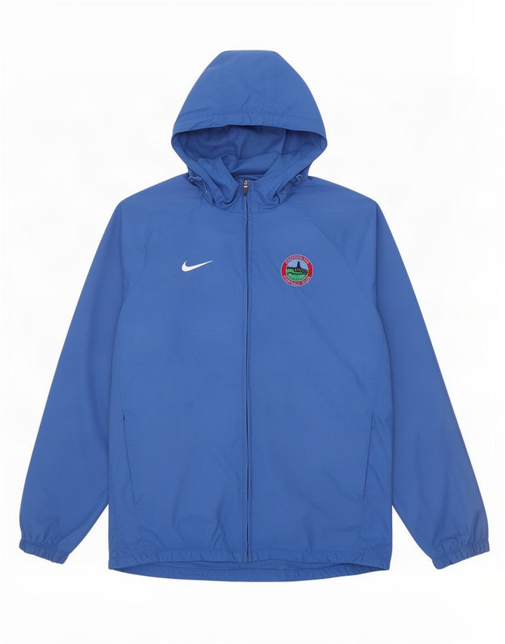 Nike - Chaqueta impermeable con capucha para hombre, talla 40, nailon azul grande
