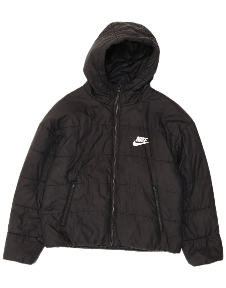 Nike Chaqueta acolchada con capucha para niños 10-11 años Mediana Negro Poliéster