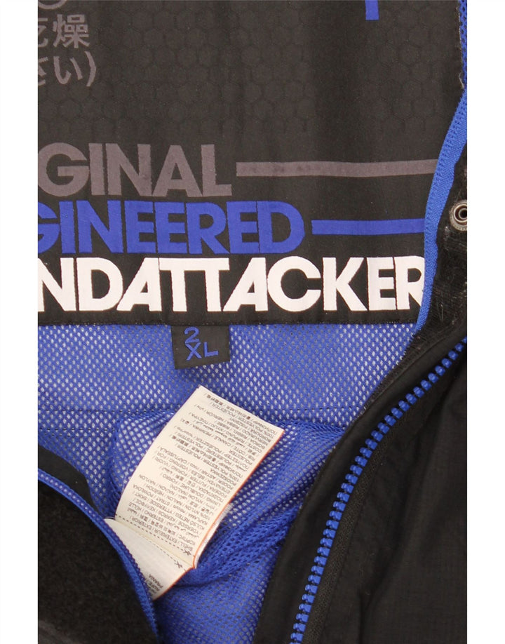 SUPERDRY Chaqueta impermeable con estampado The Wind Attacker para hombre UK 44 2XL Nylon negro