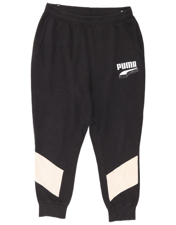 Puma Pantalones De Chándal Hombre Joggers XL Negro Colorblock Algodón Deportes