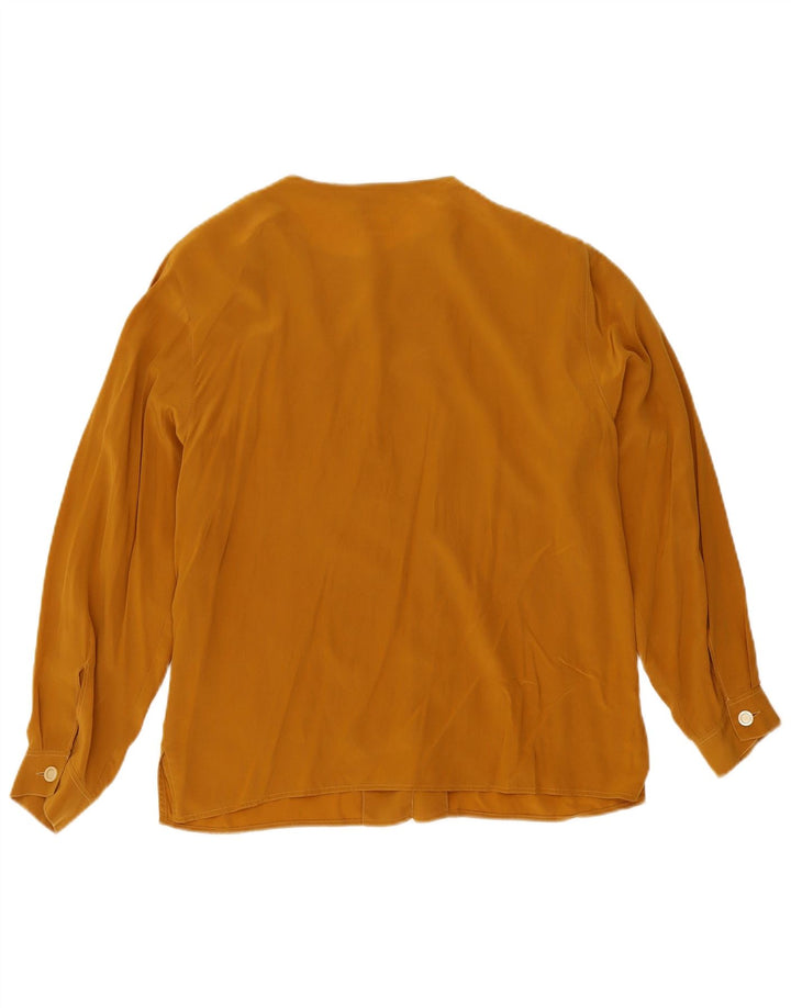 Marella Blusa tipo camisa para mujer UK 42 Seda marrón medio