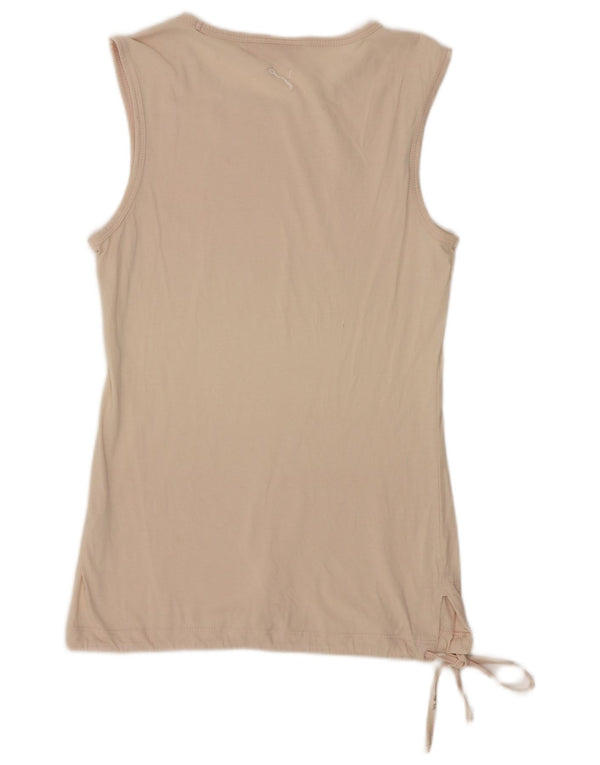 Puma Mujer Gráfico Chaleco Top UK 10 Pequeño Beige Deportes