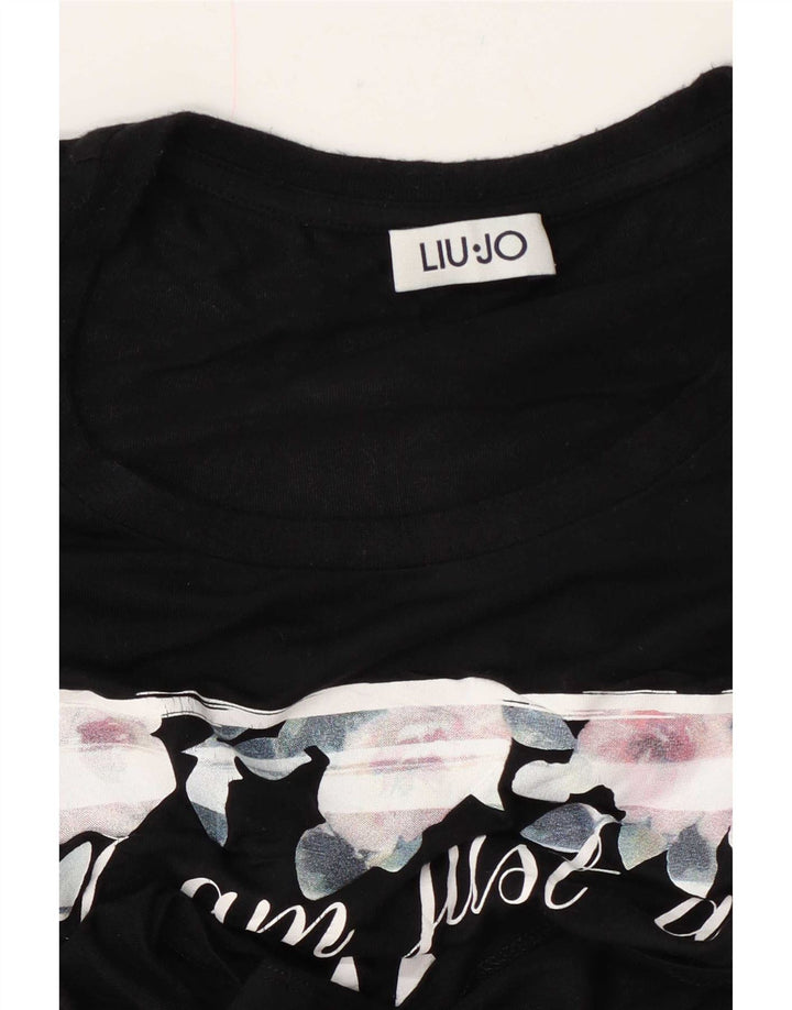 Liu Jo - Camiseta gráfica para mujer, talla 40, talla M, color negro