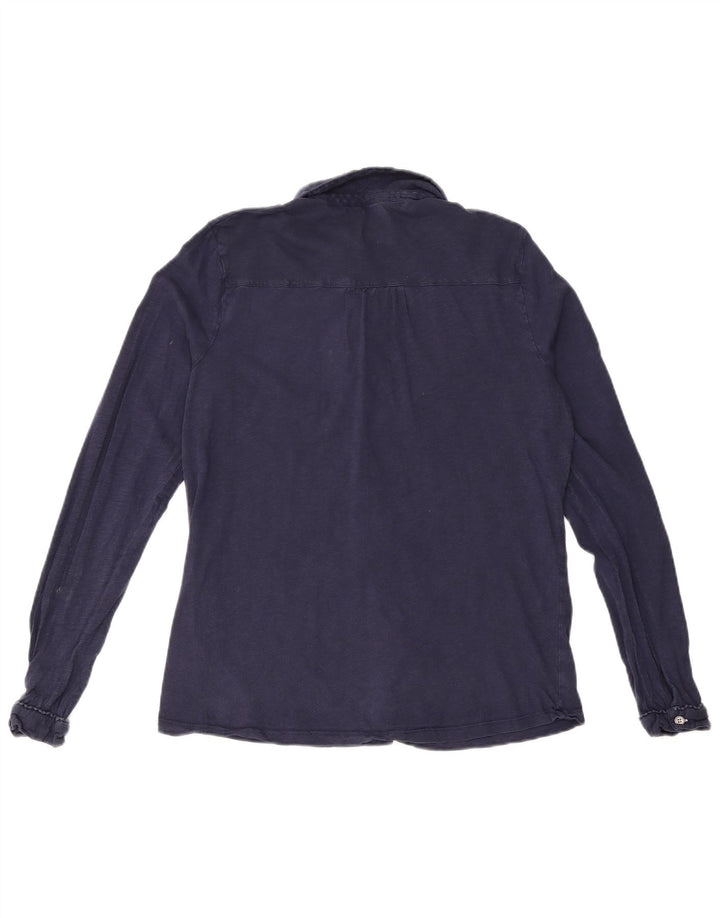 Camisa de mujer White Stuff UK 42 Algodón azul marino mediano