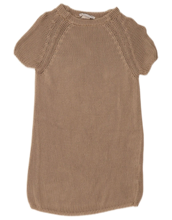 SPORTMAX Vestido tipo jersey de manga corta para mujer UK 42 Algodón beige medio