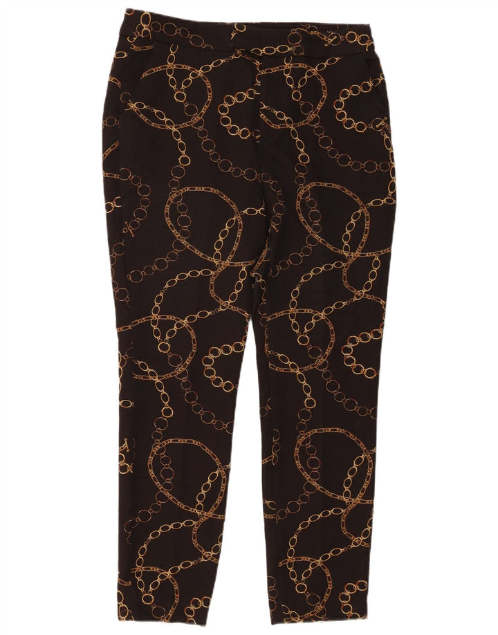 Zara Pantalones chinos ajustados con estampado abstracto para mujer EU 40 Medium W30 L27 Black