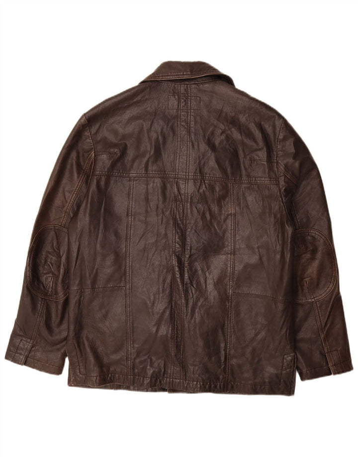 Vintage chaqueta de cuero para hombre EU 48 cuero marrón medio