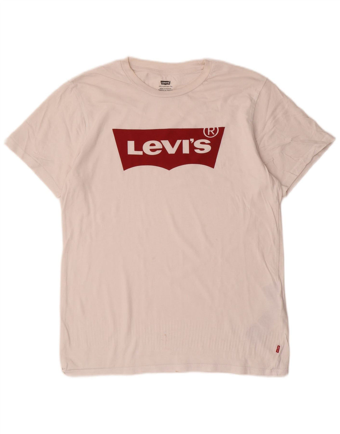 Levi's Camiseta gráfica para hombre Top Small White Cotton
