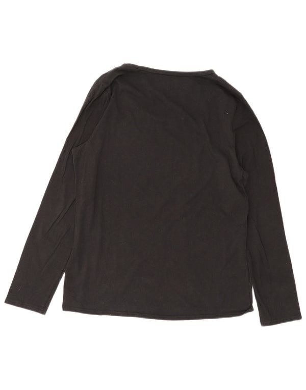 Calvin Klein Top gráfico para mujer de manga larga UK 44 Grande Algodón negro