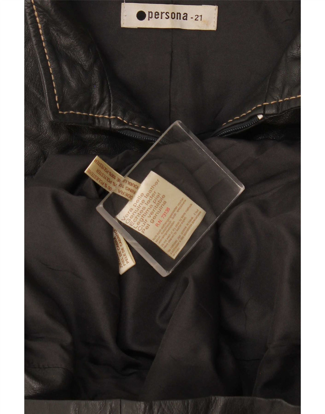 Persona Chaqueta de cuero para mujer Talla 21 Mediana Negra