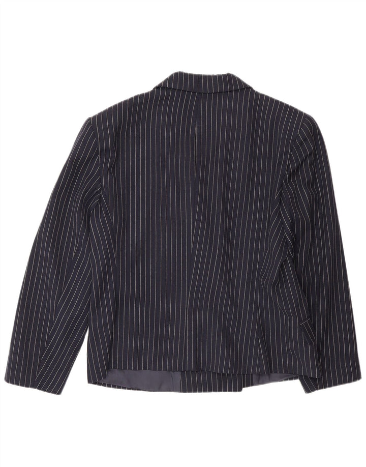 Vintage mujer chaqueta blazer de doble pecho IT 48 XL azul marino a rayas