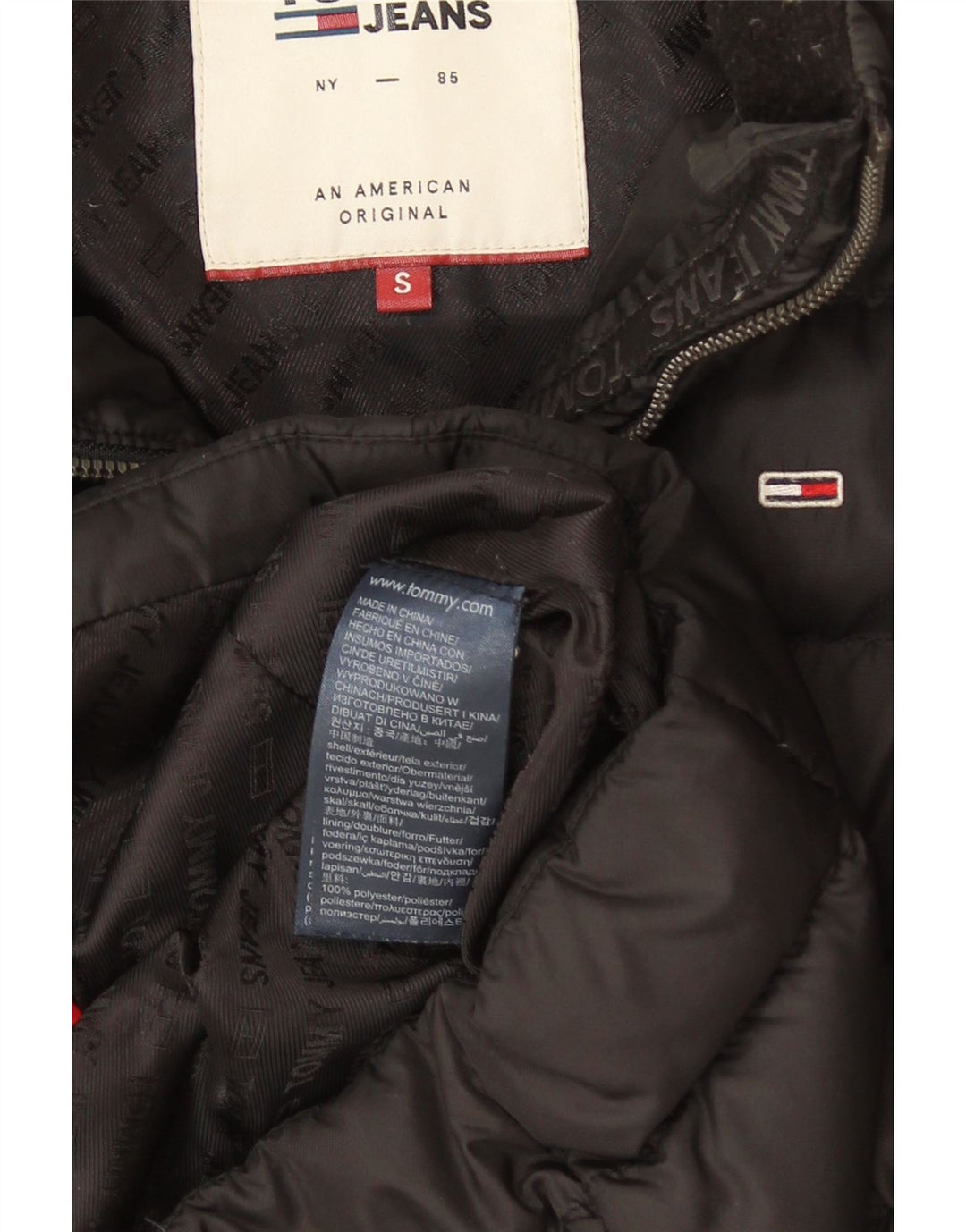 Tommy Hilfiger Chaqueta acolchada para hombre UK 36 Small Poliéster negro