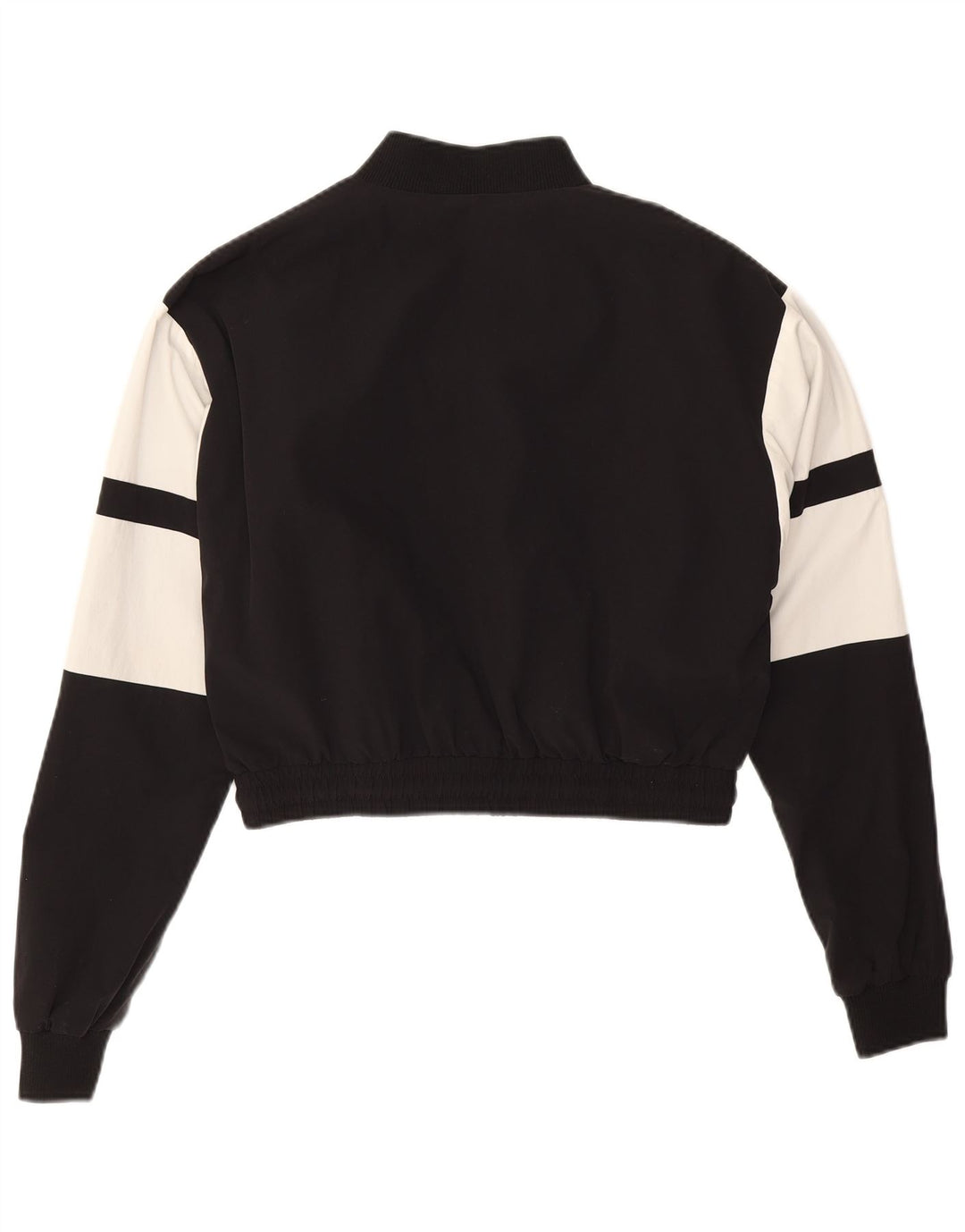 Ellesse Mujer Crop Chándal Top Chaqueta UK 40 Small Negro Colorblock