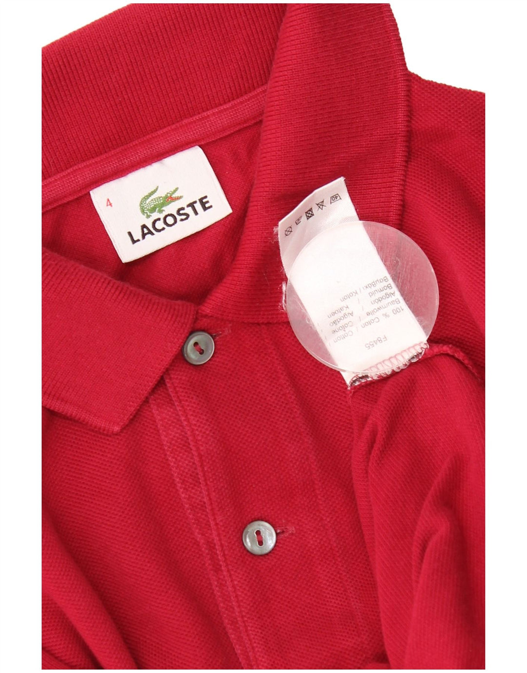Polo Lacoste para hombre talla 4 mediano algodón rojo