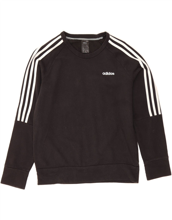ADIDAS Womens Sweatshirt Jumper UK 12/14 Medium Black Cotton Vintage Adidas and Second-Hand Adidas from Messina Hembry 