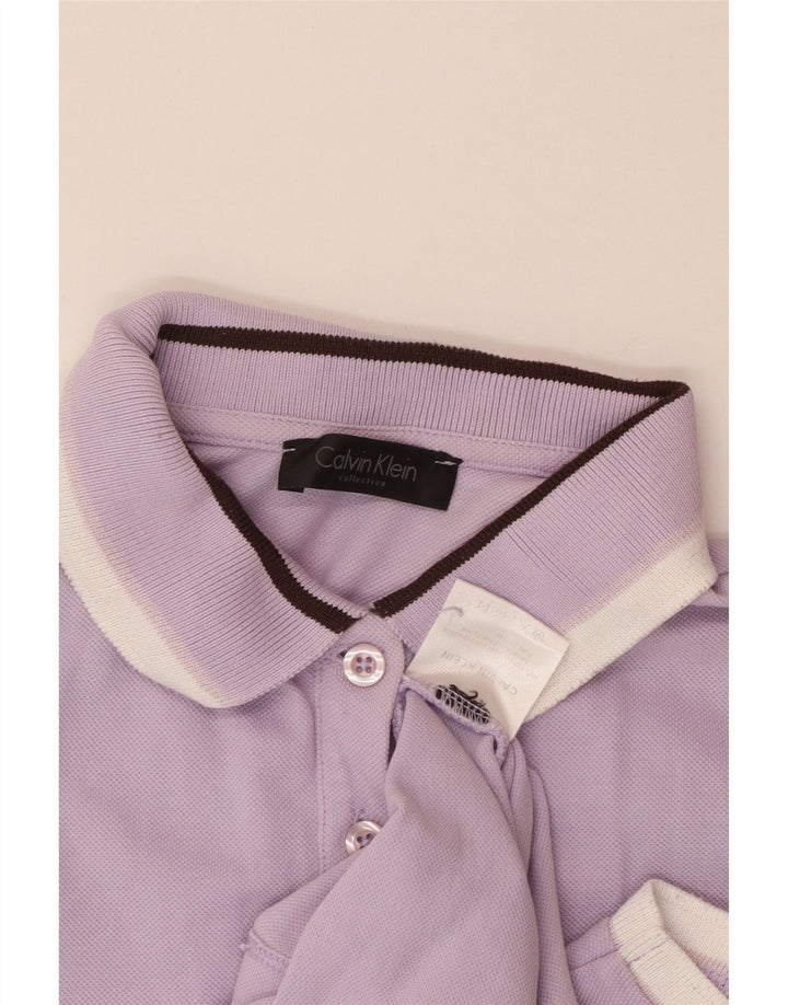 CALVIN KLEIN Polo sin mangas para mujer UK 4 XS Algodón morado