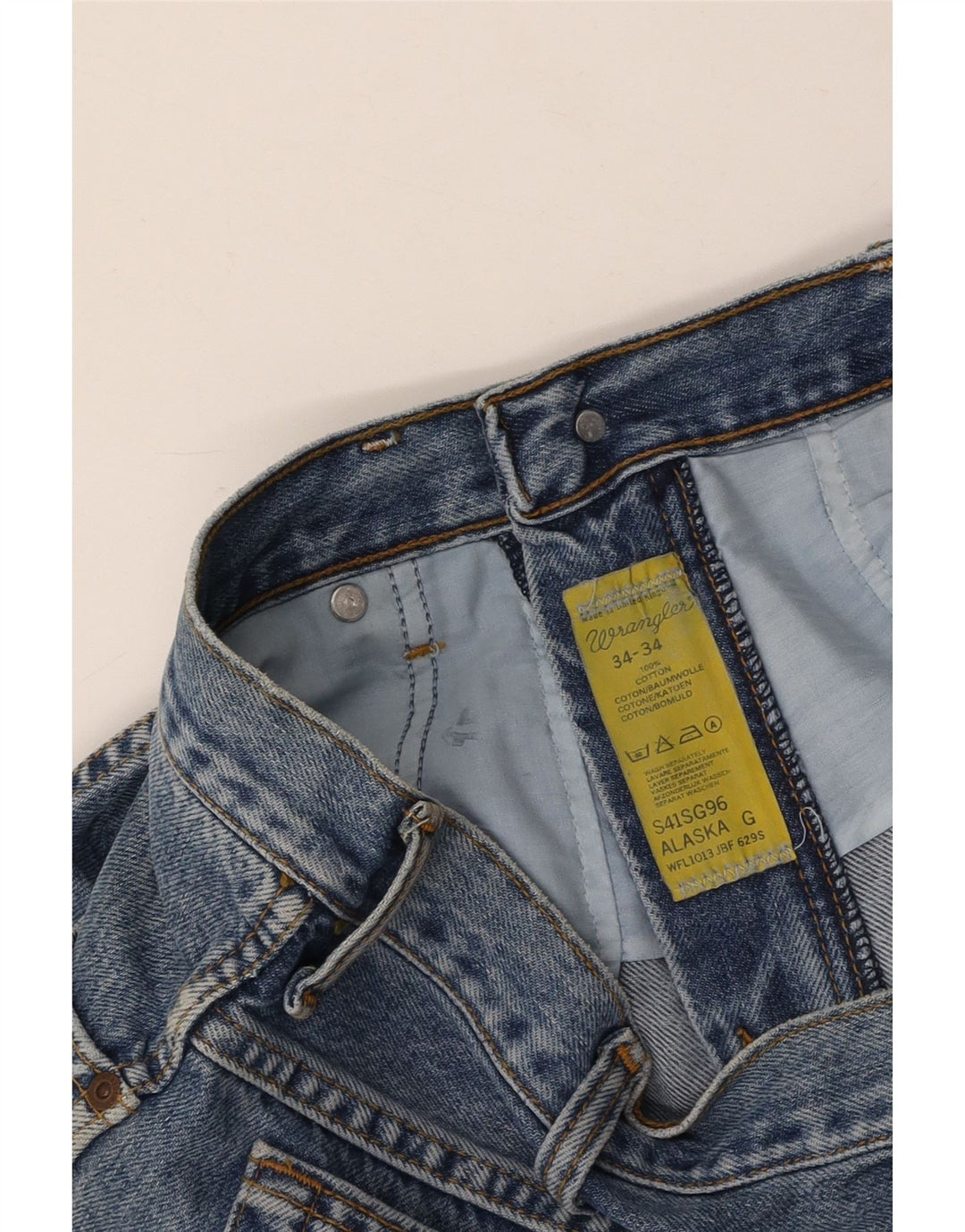 WRANGLER Vaqueros rectos Alaska para hombre W34 L27 Algodón azul