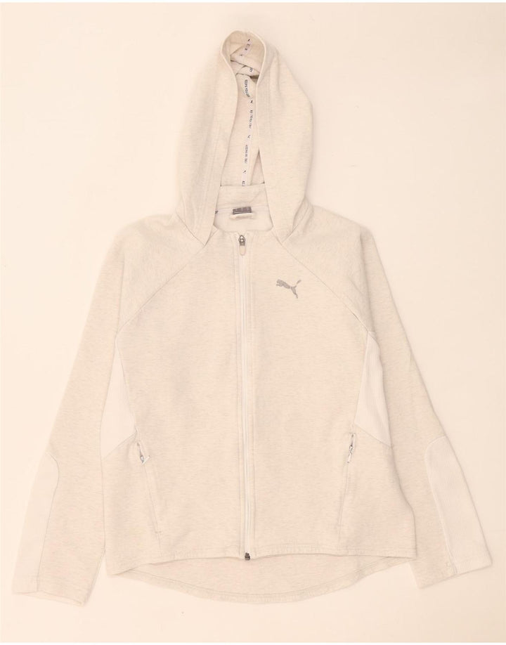 Puma - Sudadera con capucha y cremallera para mujer, talla 40, color gris medio