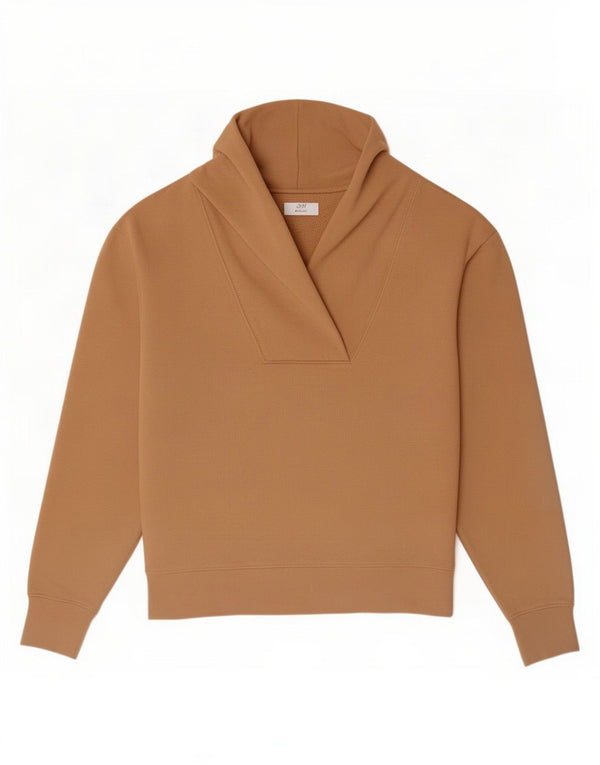 Zara - Sudadera con cuello chal para mujer, talla 40, algodón beige mediano