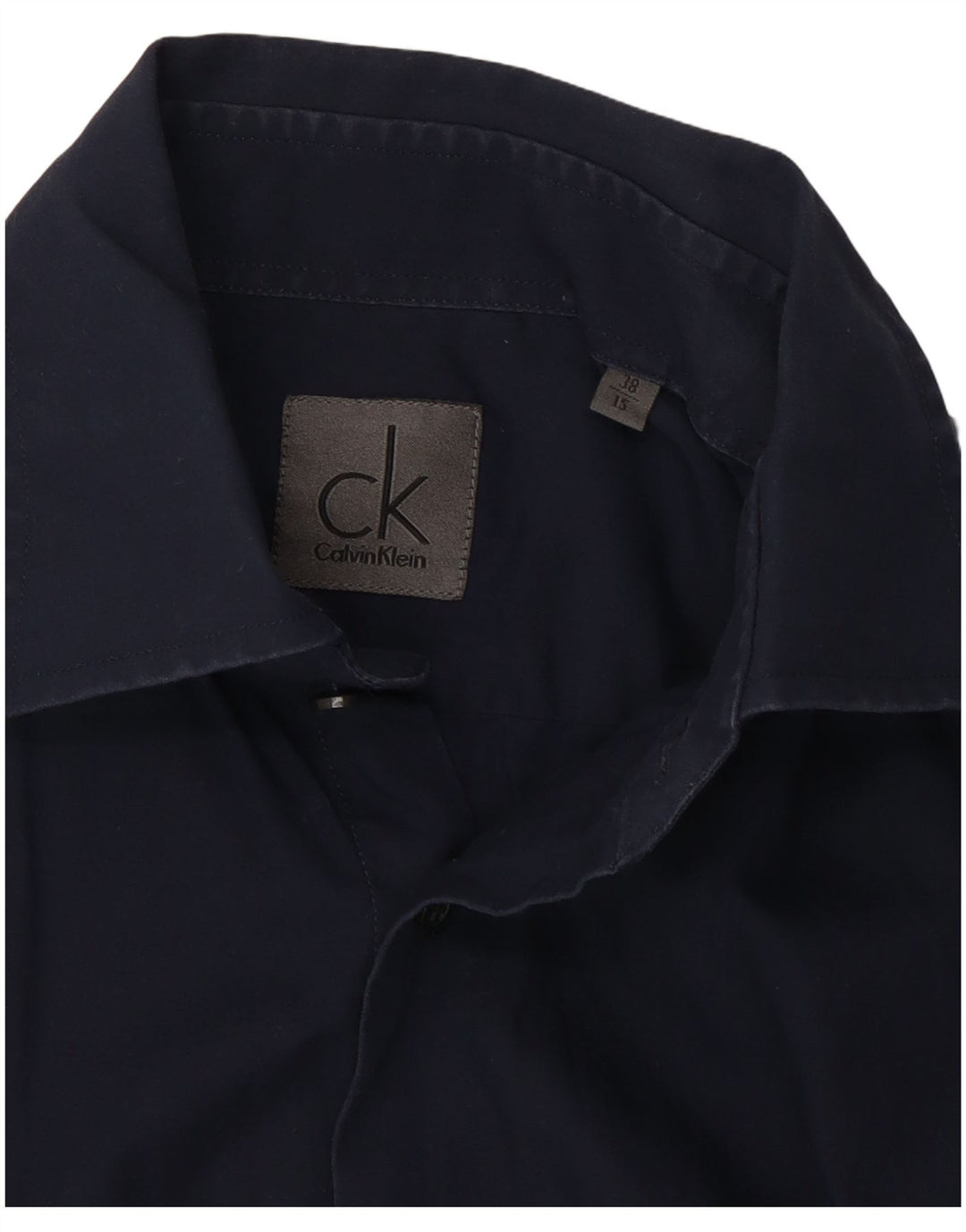 Calvin Klein Camisa para hombre Talla 38 15 Algodón azul marino mediano