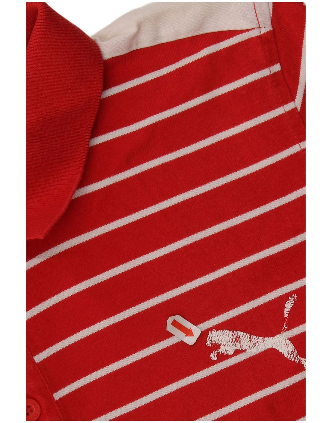 Puma Polo para hombre de algodón a rayas rojas grandes