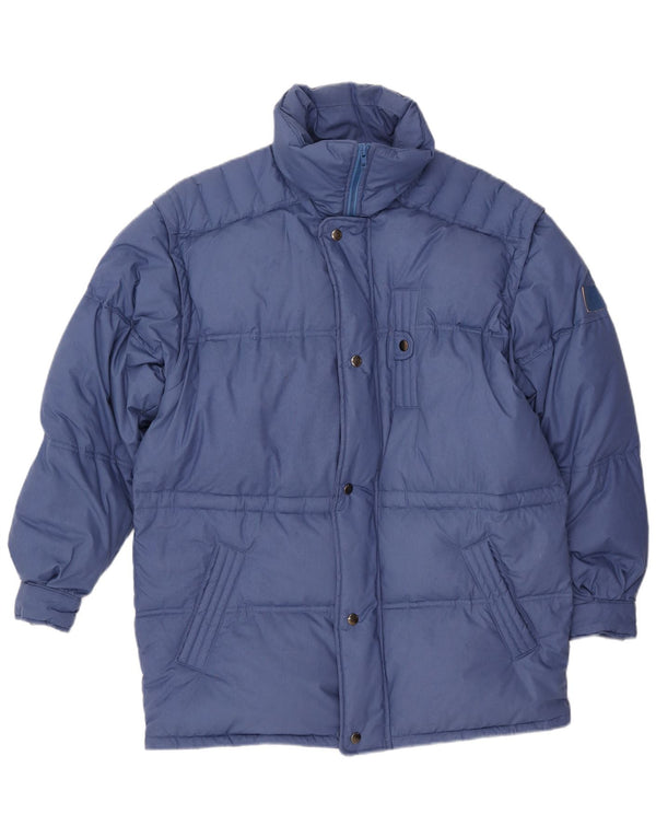 Chaqueta acolchada VINTAGE para hombre IT 48 Poliéster azul medio