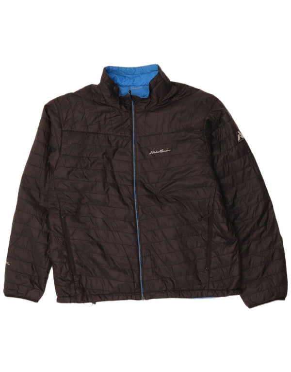 Eddie Bauer Chaqueta acolchada para hombre UK 42 XL Negro Poliéster Deportes
