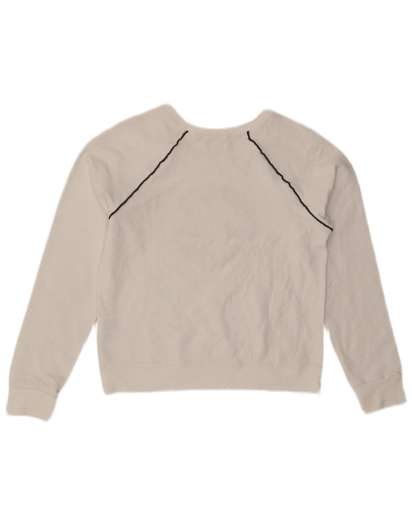 CONVERSE Mujer Chuck Taylor Crop Sudadera Jumper UK 12 Mediano Blanco