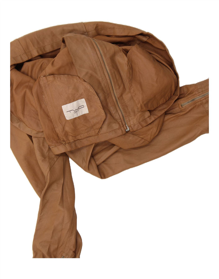 VINTAGE Womens Leather Jacket UK 14 Large Brown Vintage Vintage and Second-Hand Vintage from Messina Hembry 