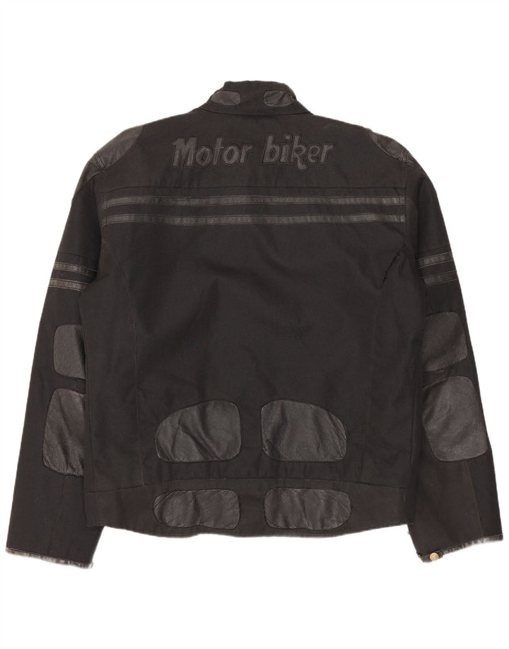 Master Chaqueta motera gráfica para hombre UK 40 Large Nylon negro