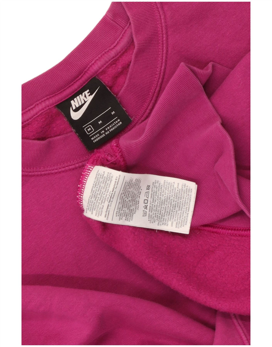 NIKE - Sudadera corta extragrande para mujer, talla 40, algodón rosa medio