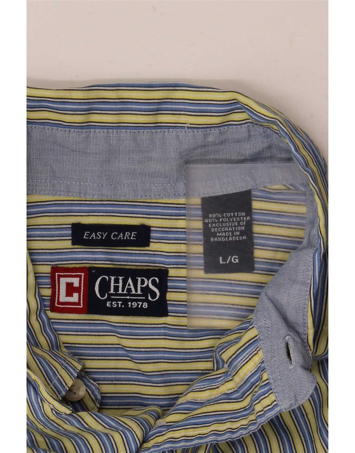 Chaps Camisa para hombre grande de algodón a rayas azules
