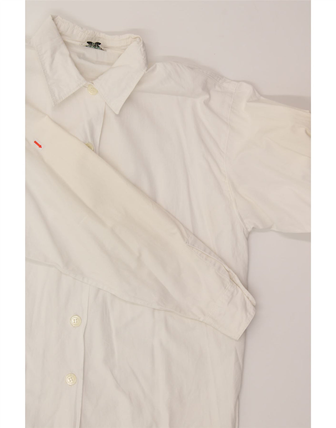 MAX & CO. Womens Longline Loose Fit Shirt UK 12 Medium  White Cotton Vintage Max & Co. and Second-Hand Max & Co. from Messina Hembry 