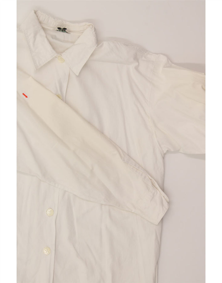 MAX & CO. Womens Longline Loose Fit Shirt UK 12 Medium  White Cotton Vintage Max & Co. and Second-Hand Max & Co. from Messina Hembry 
