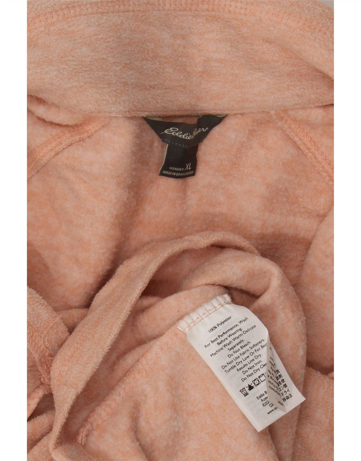 EDDIE BAUER Jersey polar con cremallera y cuello para mujer UK 40 XL Naranja moteado