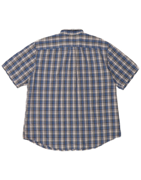 Dockers Camisa De Manga Corta De Corte Clásico Para Hombre XL Algodón A Cuadros Azul