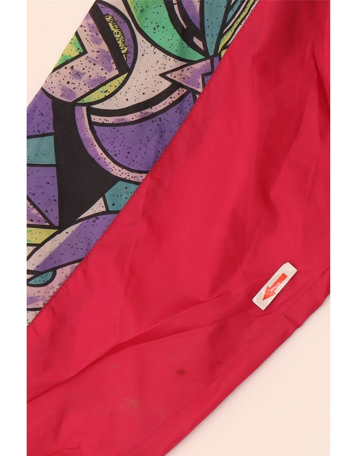 VINTAGE Chaqueta de lluvia con capucha para hombre Reino Unido 38 Medio Multicolor Geométrico